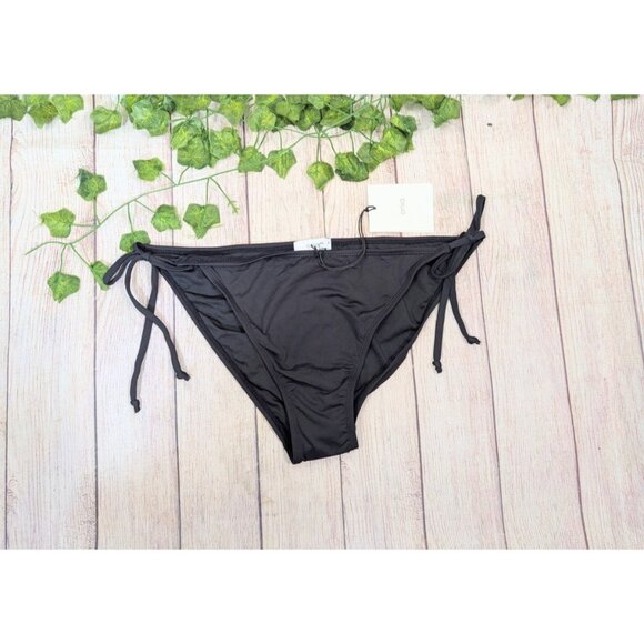 Onia Women's Kate String Tie Side Bikini Bottoms in Black Size XL NEW - Picture 1 of 5